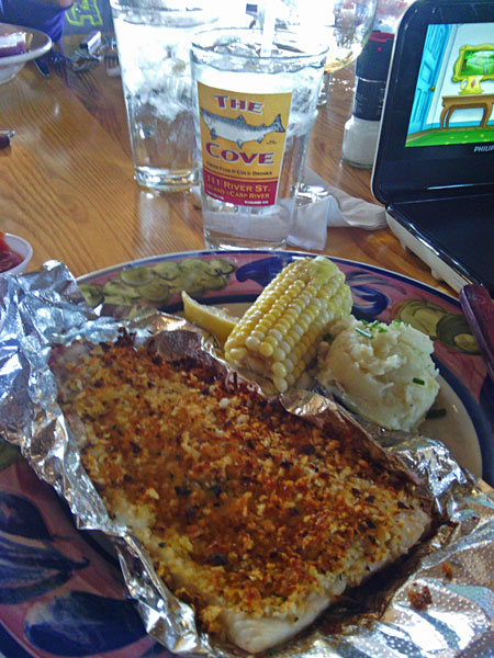 whitefish dinner at the cove in leland